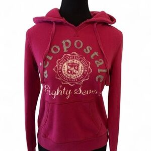 Aeropostale Pink Long Sleeve Hoodie with Gold Branding